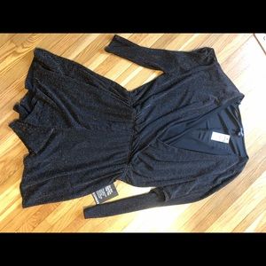 COPY - Black with gold shimmer romper - Express